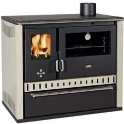 Sporák na tuhá paliva PRITY GT FI S DR, nerezová trouba, slonová kost