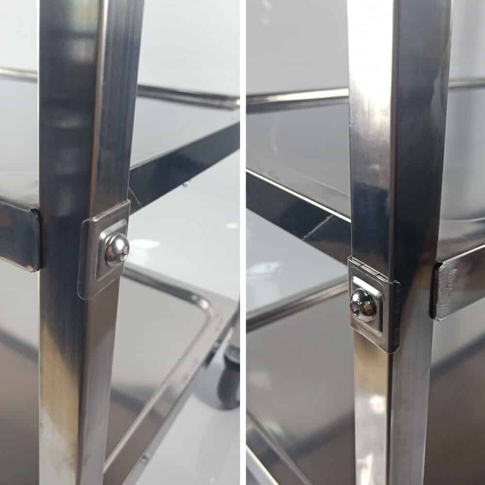 Celonerezový servírovací vozík 3 police