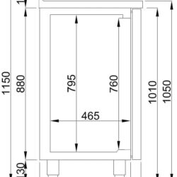 Chladící barový stůl CS600 213cm pod kávovar