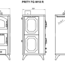 Krbová kamna s troubou a výměníkem PRITY FG W18 R