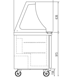Chladící stůl / vitrína SDTP-27-9-LGL  70cm