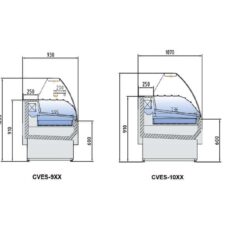 Chladící pult obslužný na ryby CVES-1010-C-P-EF