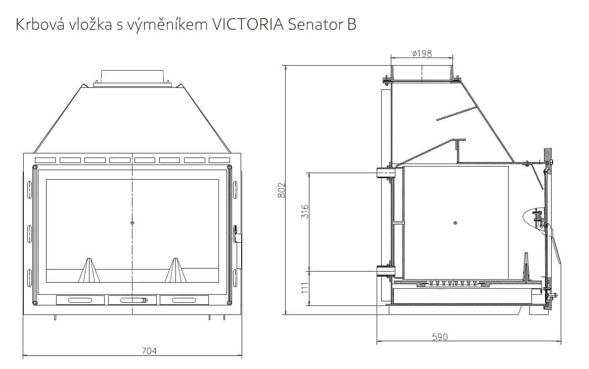 Krbová vložka s teplovodním výměníkem VICTORIA Senator B - Bild 5